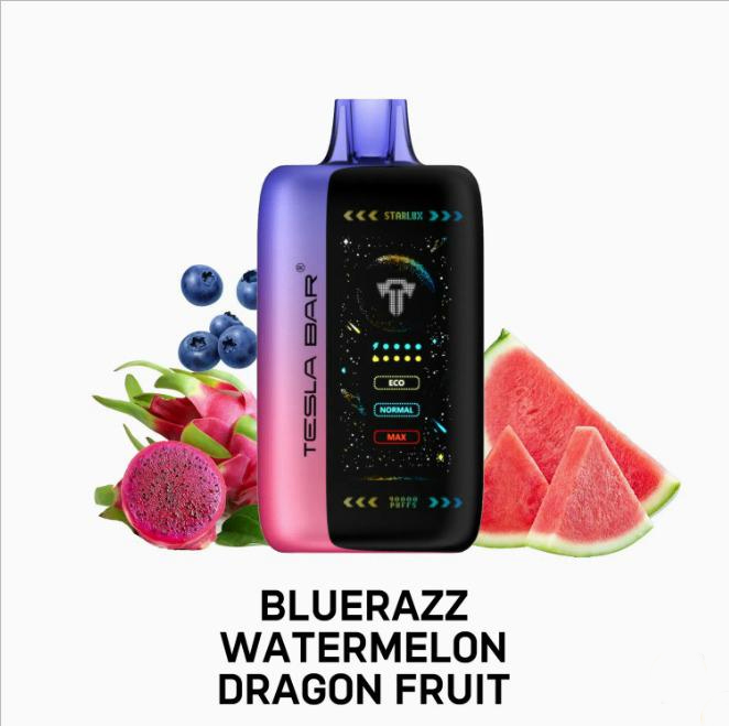TESLA-BAR-XT-40000-PUFFS-BLUERAZZ-WATERMELON-DRAGON-FRUIT