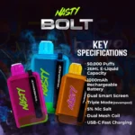 Nasty Bolt 50000 Puffs 50MG Nicotine Disposable Vape